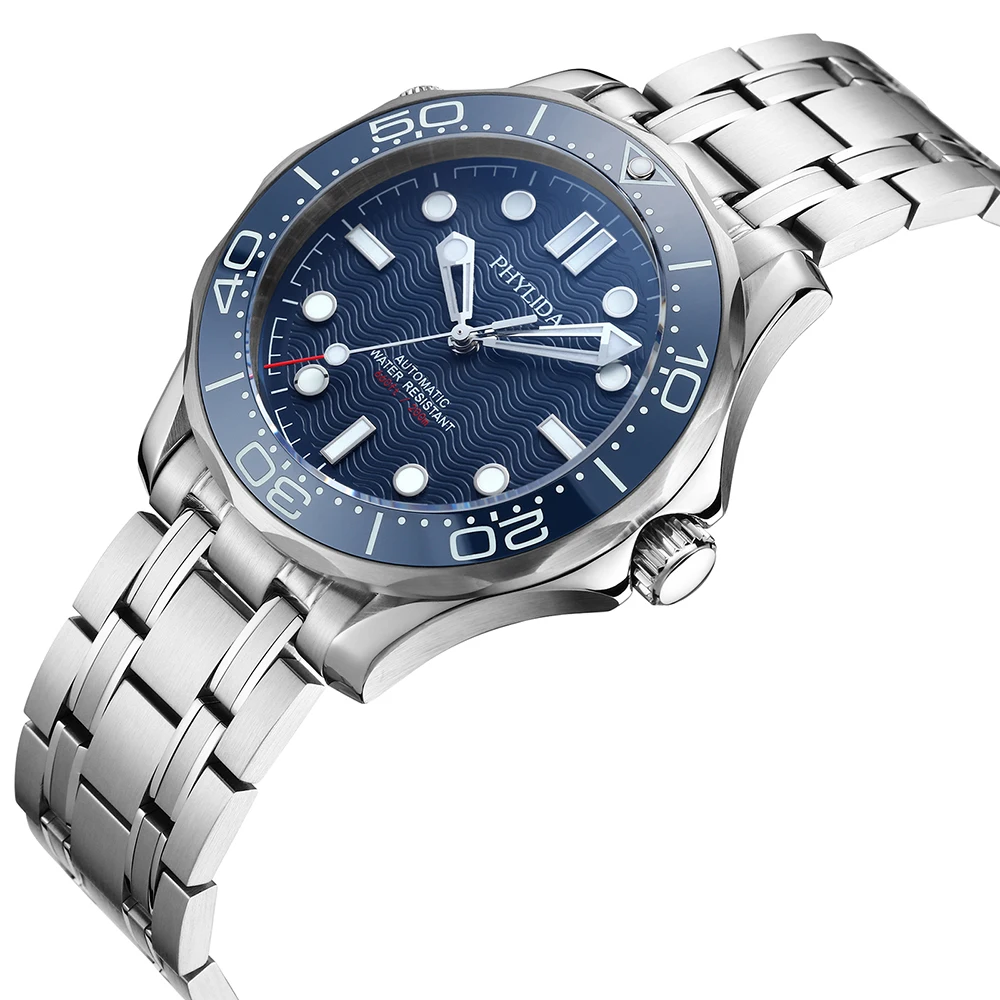 PHYLIDA 블루 다이얼 자동 시계, NH38a 다이 - Seiko Watch Prospex 리뷰 및 가격