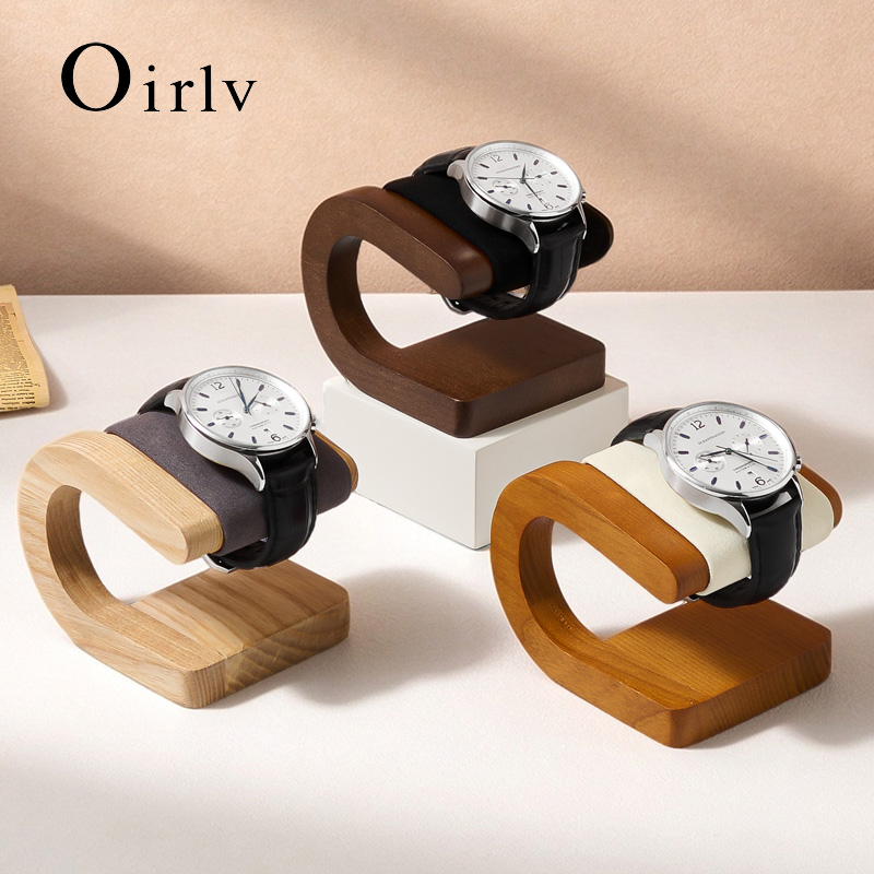 오일브 호두 나무 소재 시계 거치대, 새로운 C자형 시 - Jewelry And Watches Inc 리뷰 및 가격
